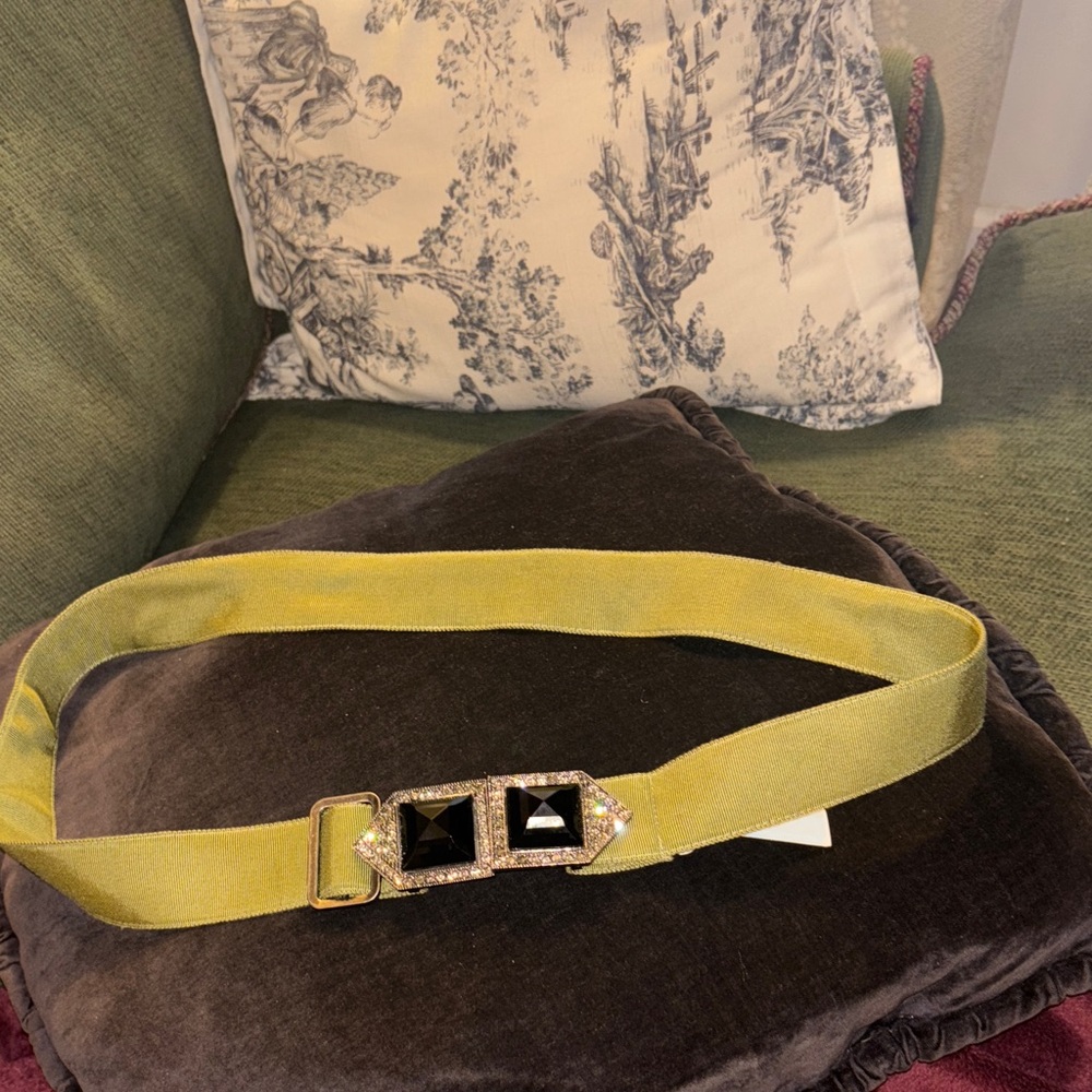 Jeweled J. Crew  Olive Belt with Embellishments. NWT